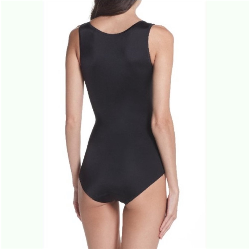 Sam Edelman Black Heart Illusion Mesh Inset Bodysuit | Size Small - Picture 3 of 4
